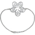 Sterling Silver Flower & Butterfly 7 1/2" Bracelet