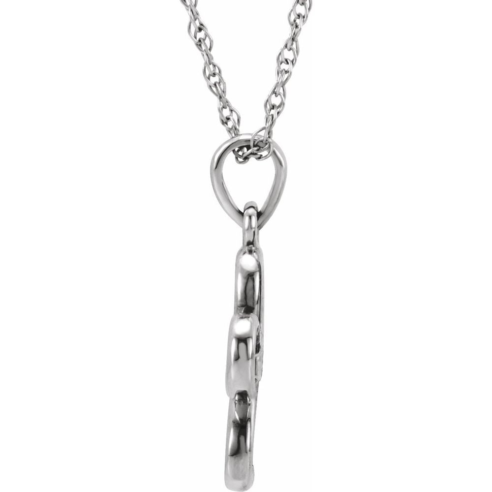 Sterling Silver .03 CT Natural Diamond Flower 18" Necklace