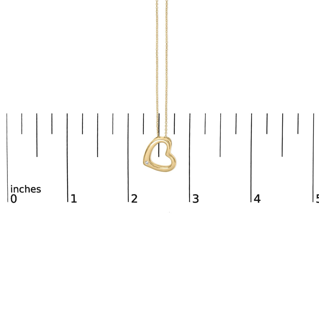 Gold Vermeil Diamond Accent Heart Pendant Necklace