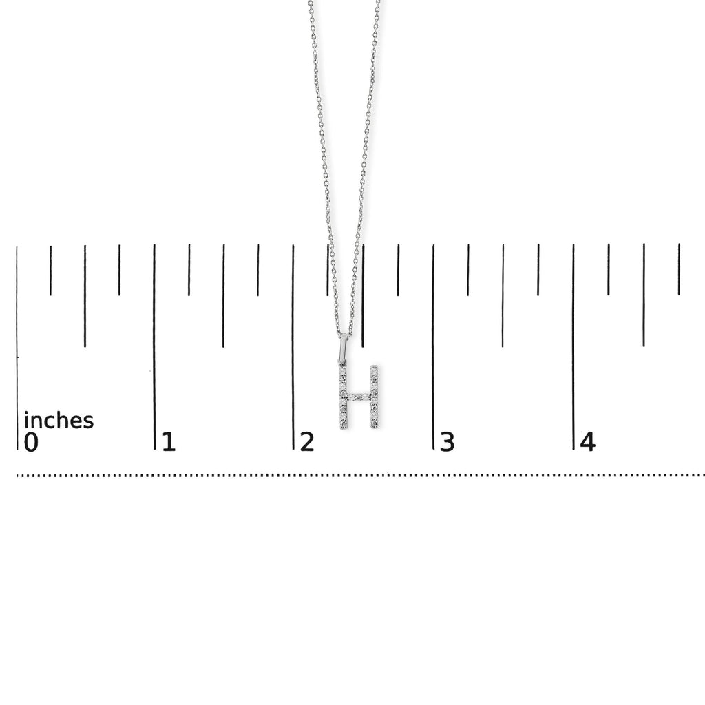 Sterling Silver Diamond Accent "A-Z" Initial Pendant Necklace