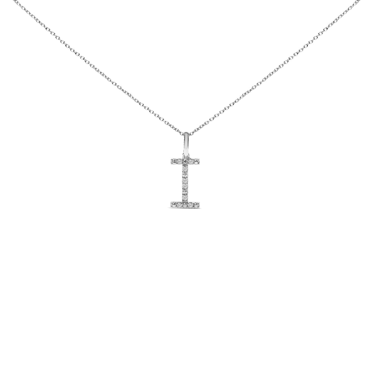 Sterling Silver Diamond Accent "A-Z" Initial Pendant Necklace