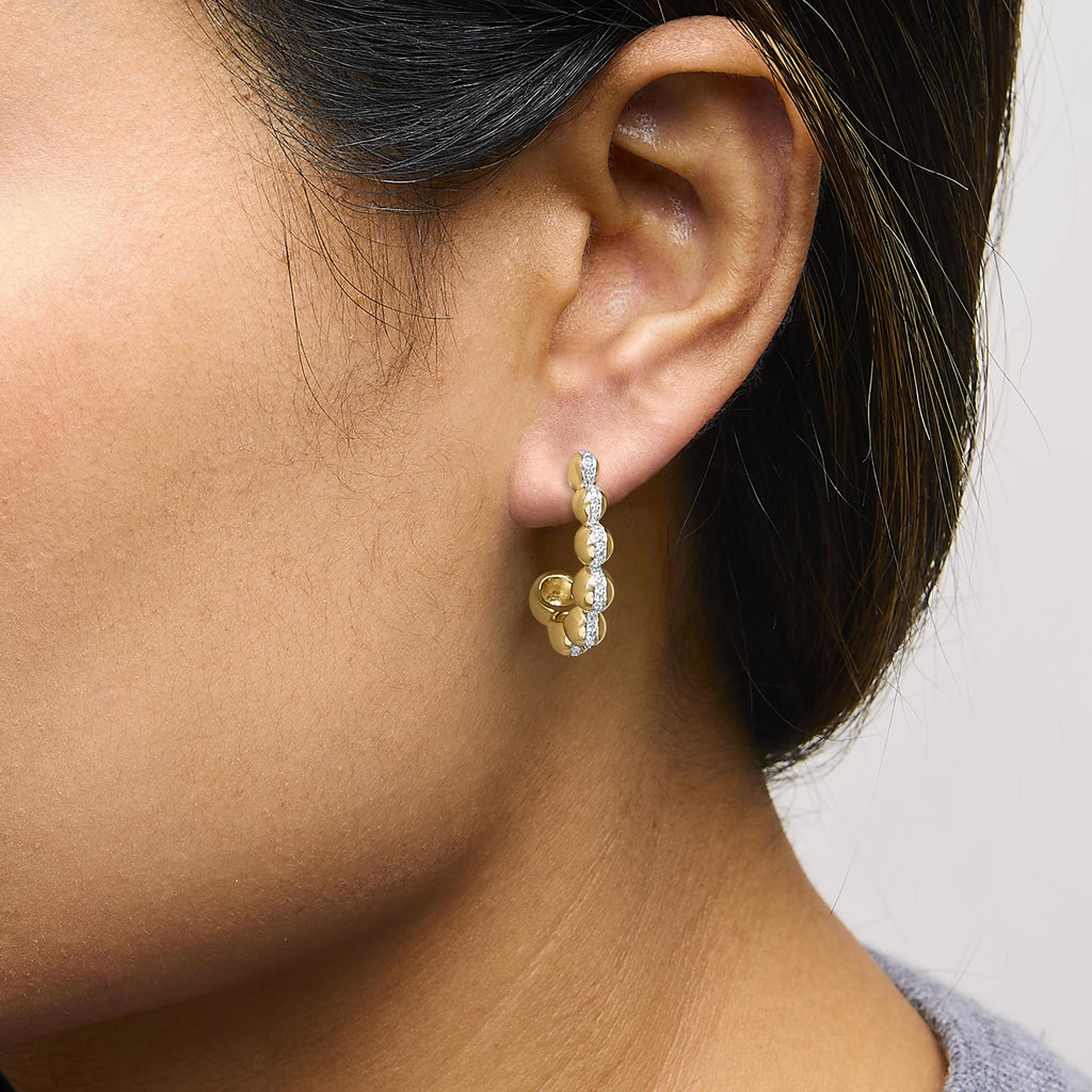 Gold Vermeil Diamond Accent Bold Earring