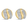 Gold Vermeil 1/10 Cttw Diamond Bold Dome Stud Earring