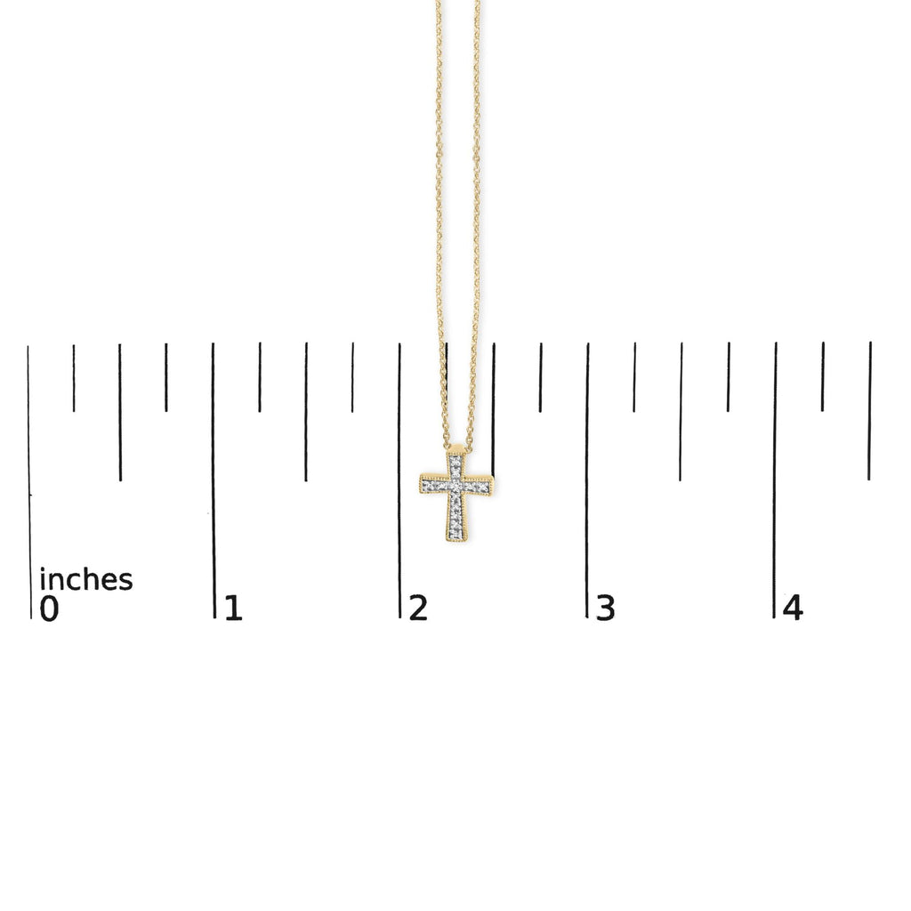 Gold Vermeil Diamond Accent Cross Pendant Necklace