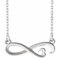 Sterling Silver Infinity-Inspired Heart 16-18" Necklace