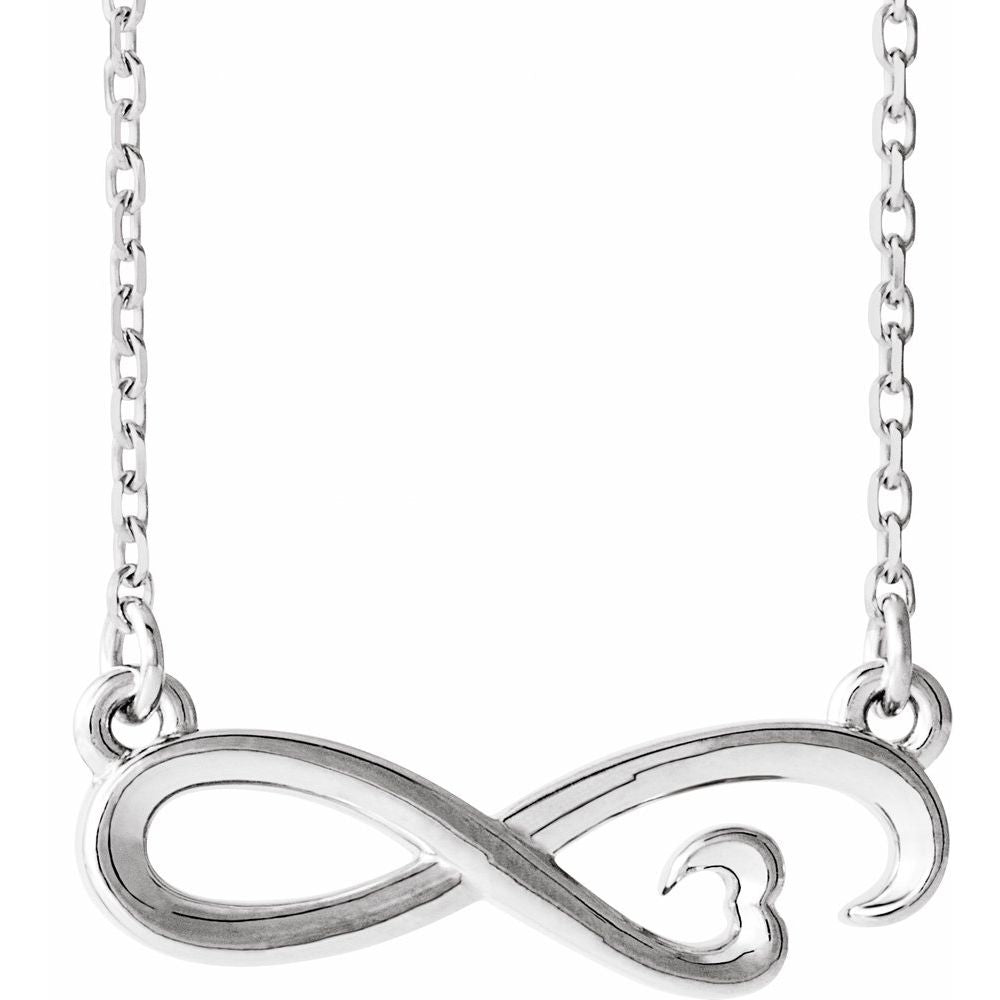 Sterling Silver Infinity-Inspired Heart 16-18" Necklace