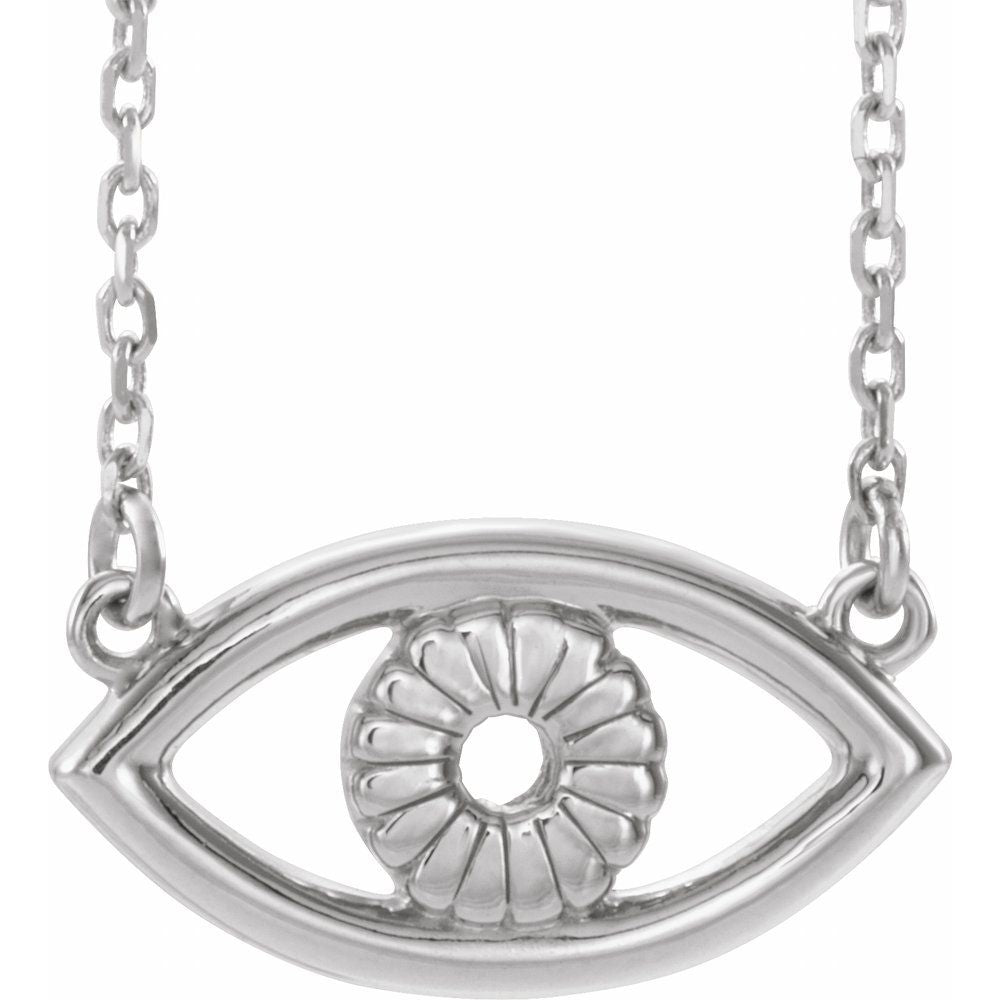 Sterling Silver Evil Eye 18" Necklace