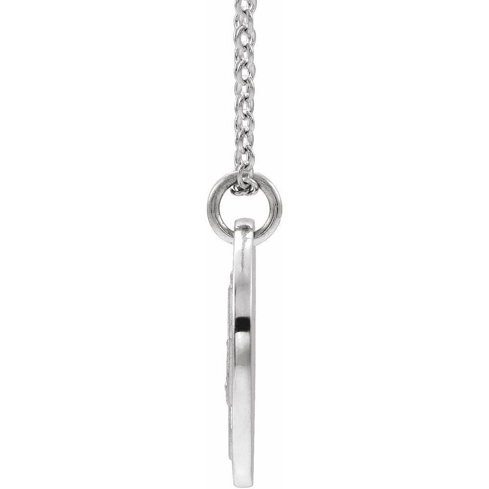 Sterling Silver .025 CTW Natural Diamond Lotus 16-18" Necklace