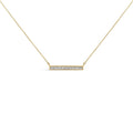 Yellow Gold Vermeil Diamond Accent Bar Pendant Necklace