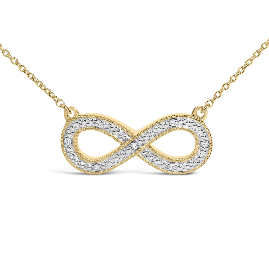 Gold Vermeil Diamond Accent Infinity Pendant Necklace