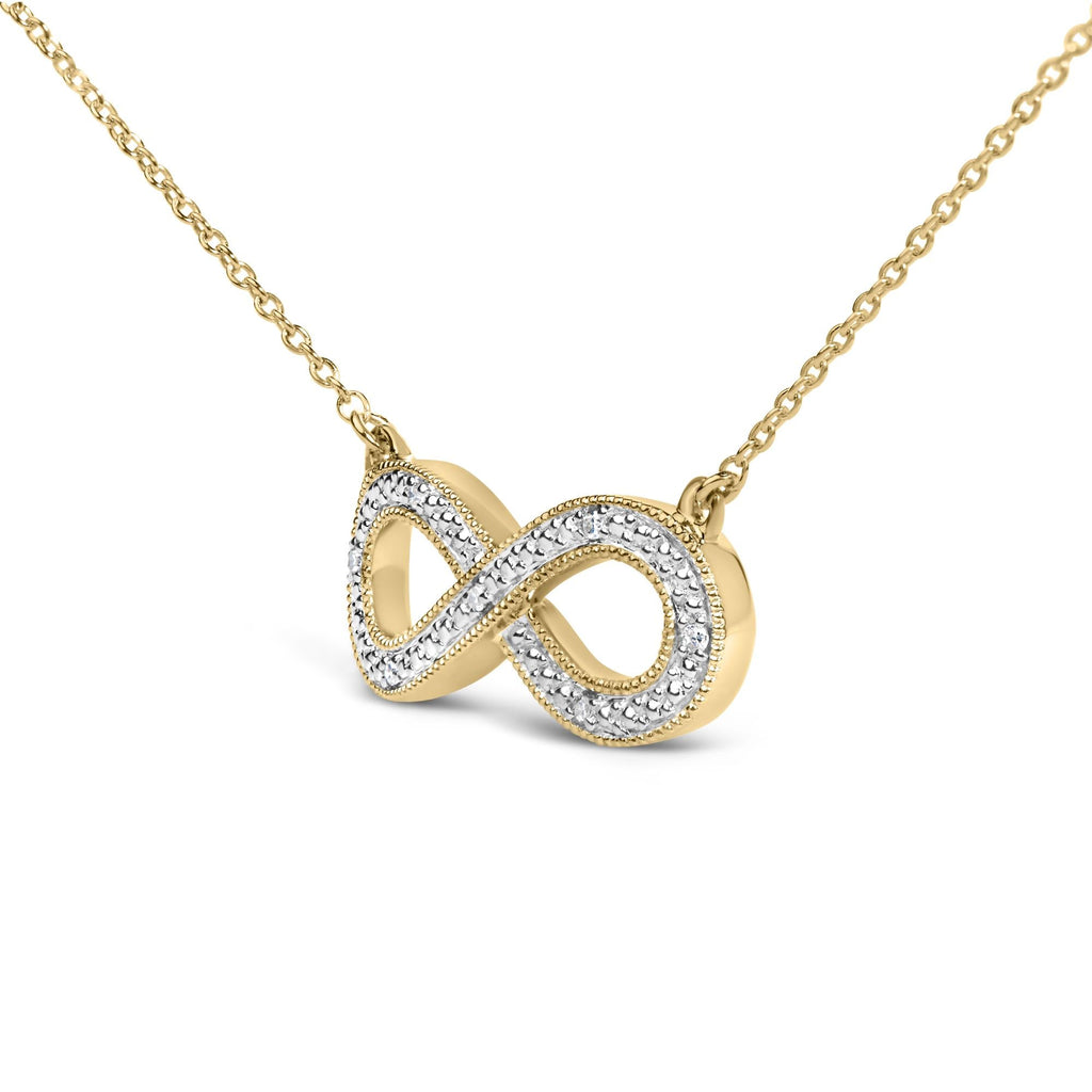 Gold Vermeil Diamond Accent Infinity Pendant Necklace