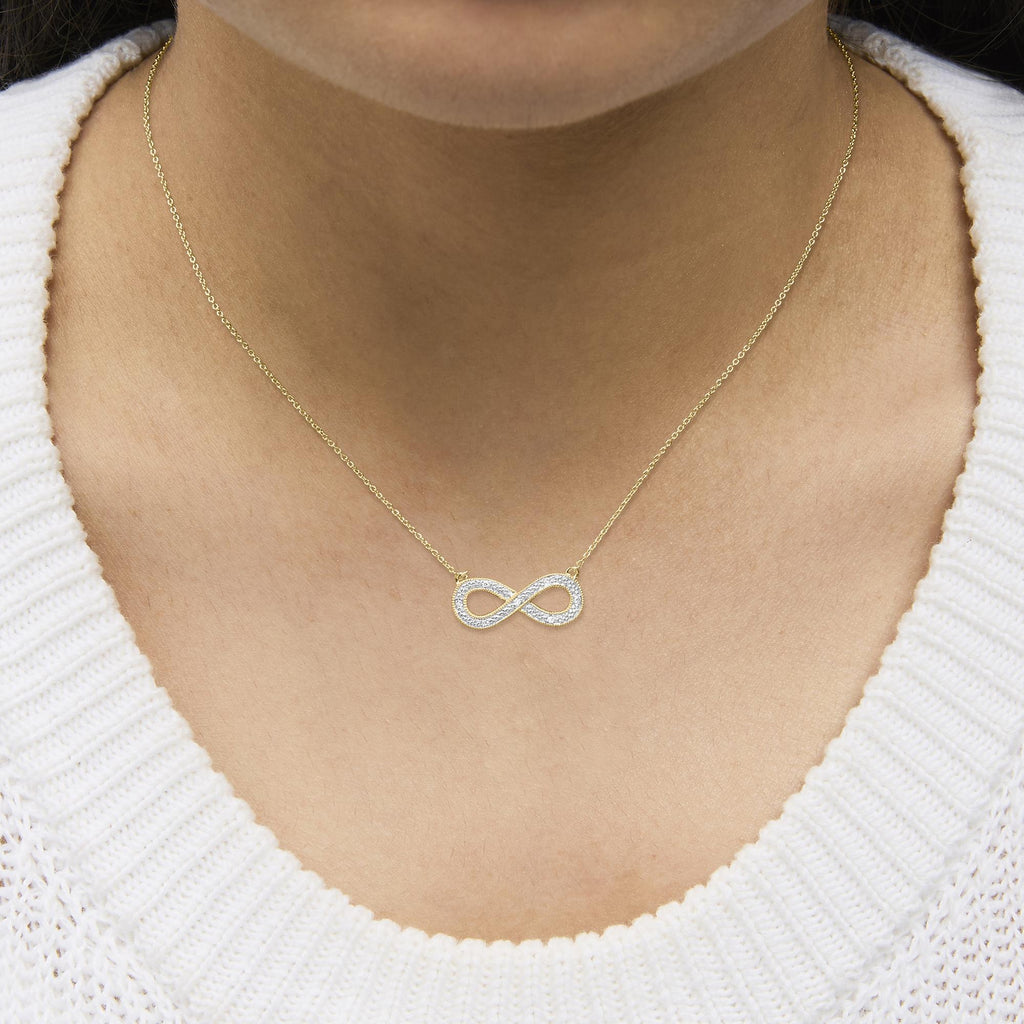 Gold Vermeil Diamond Accent Infinity Pendant Necklace