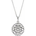 Sterling Silver Floral 16-18" Necklace