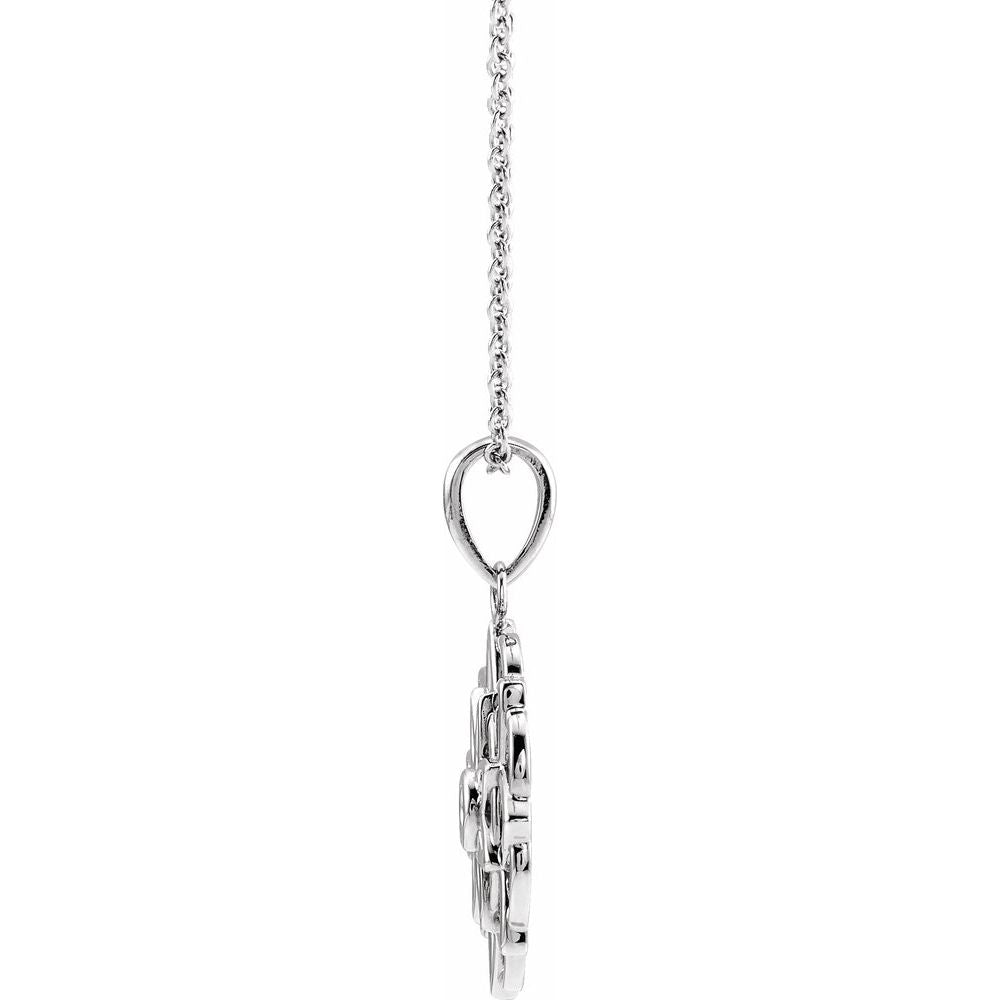 Sterling Silver Floral 16-18" Necklace