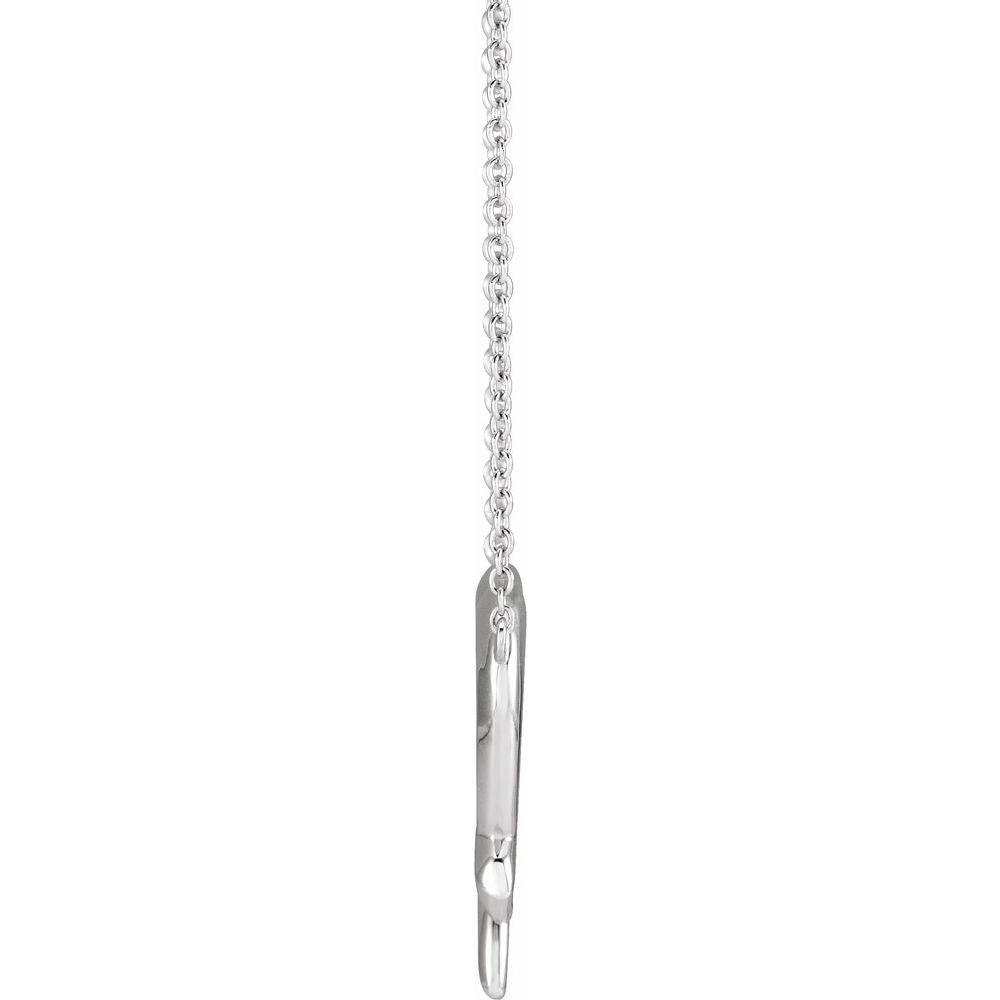 Sterling Silver Cross & Open Heart 18" Necklace