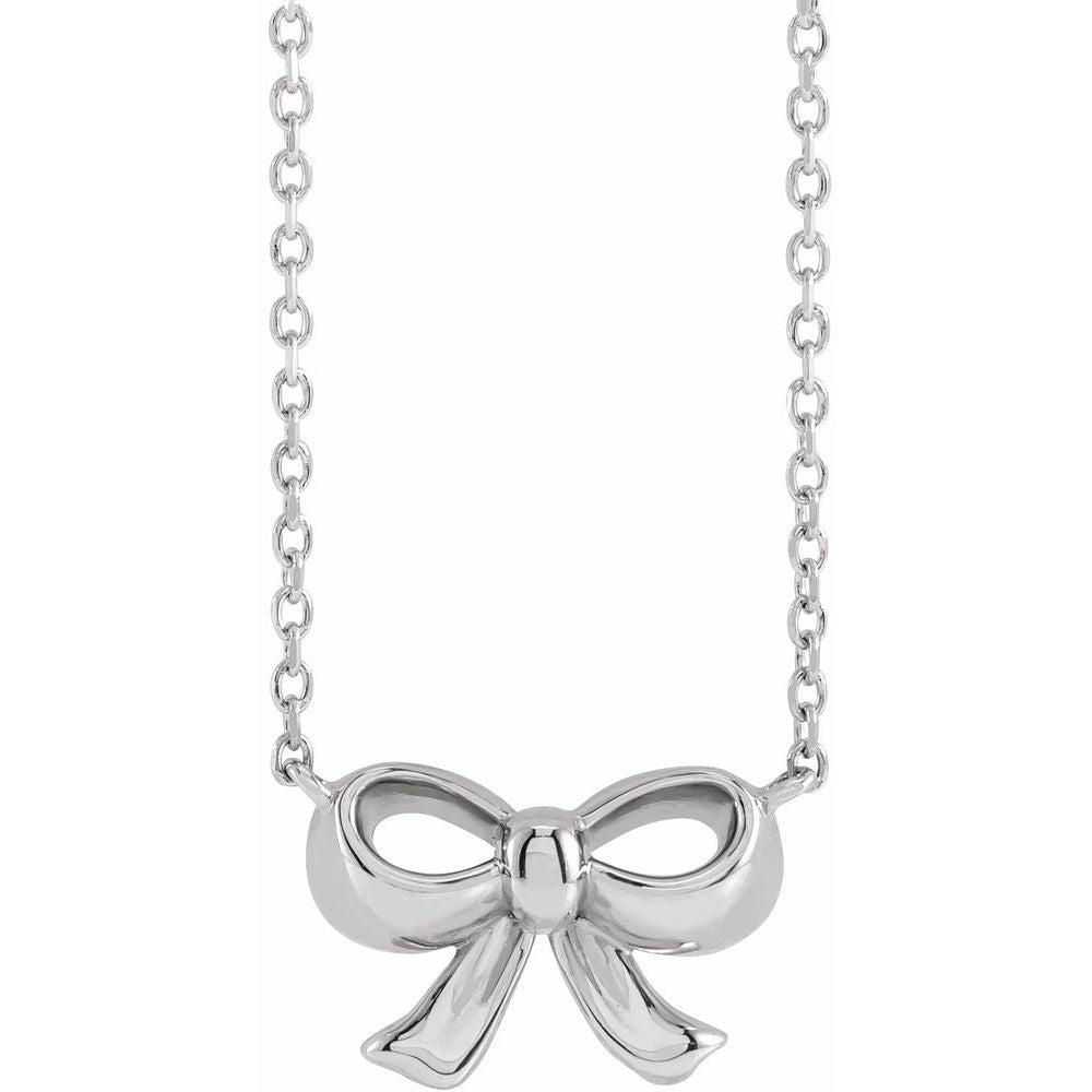 Sterling Silver Bow 18" Necklace