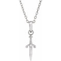 Sterling Silver Dagger 16-18" Necklace