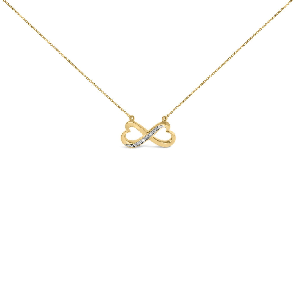 Gold Vermeil Diamond Accent Infinity Heart Pendant Necklace