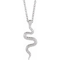 Sterling Silver 19.5x6.7 mm Snake 16-18" Necklace