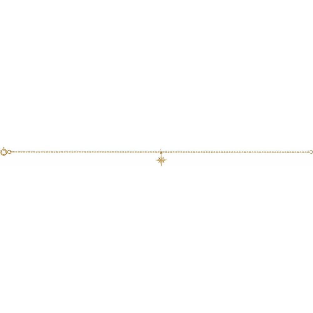 14K Yellow Gold Star 9" Anklet