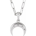 Sterling Silver Crescent Moon 18" Necklace