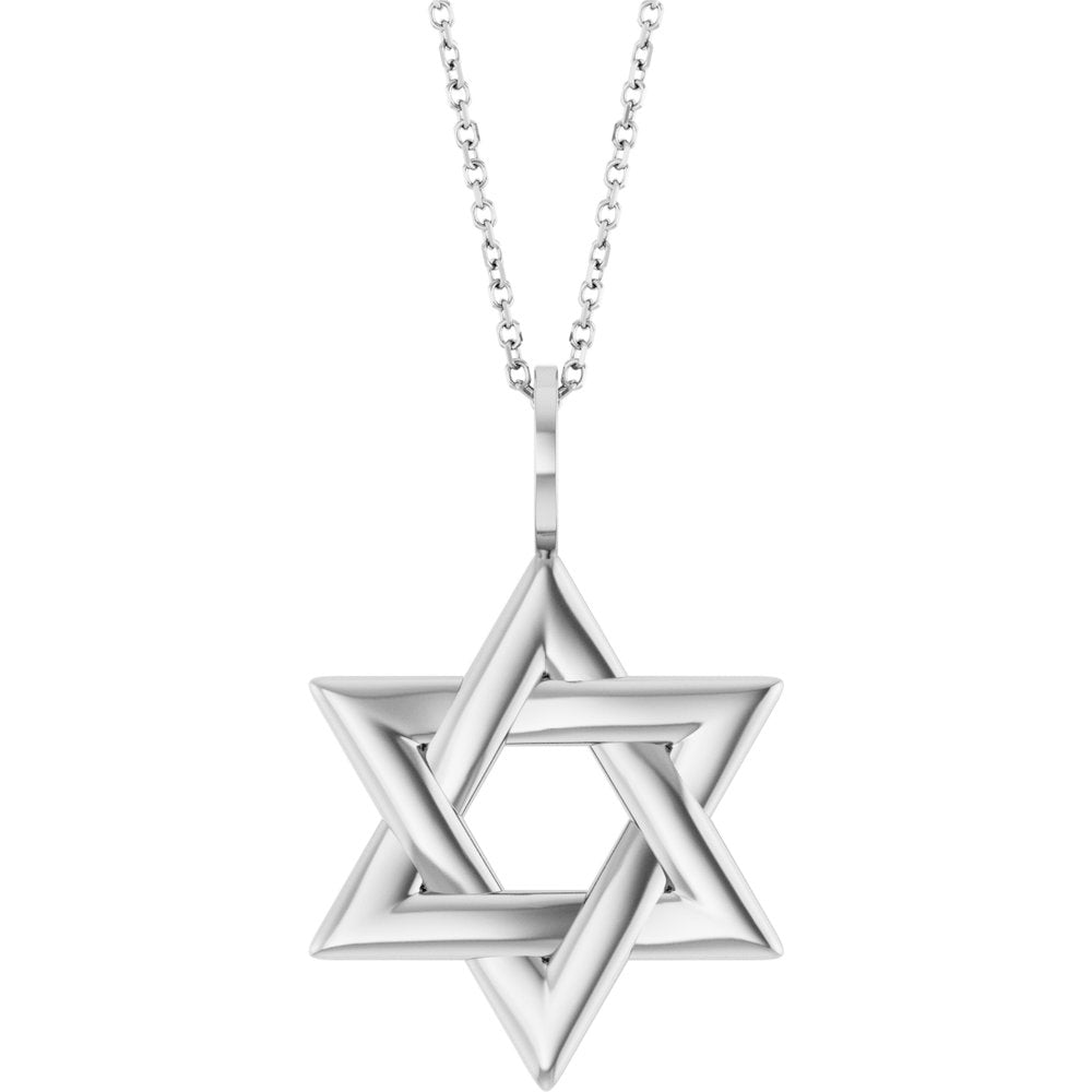 Sterling Silver Star of David 16-18" Necklace
