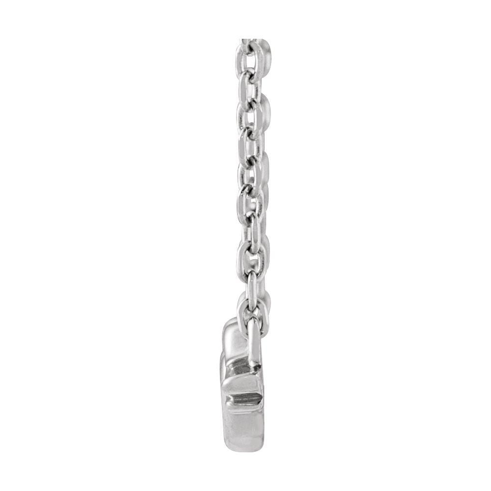 Sterling Silver Heart with Angel Wings 18" Necklace