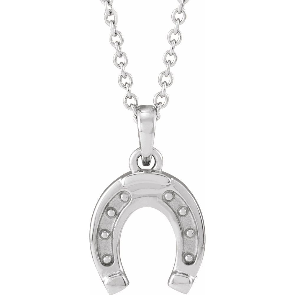 Sterling Silver Horseshoe 16-18" Necklace