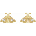 14K Yellow Gold .03 CTW Natural Diamond Moth Earring