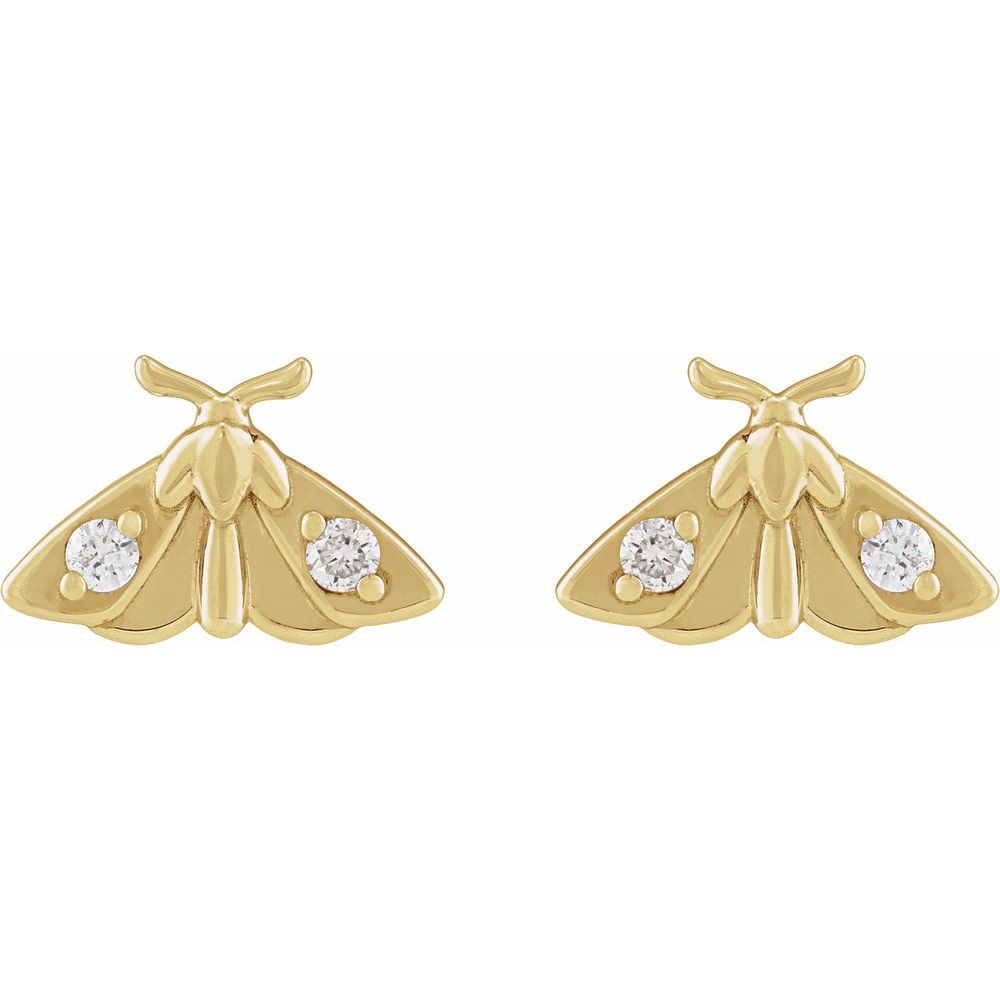 14K Yellow Gold .03 CTW Natural Diamond Moth Earring