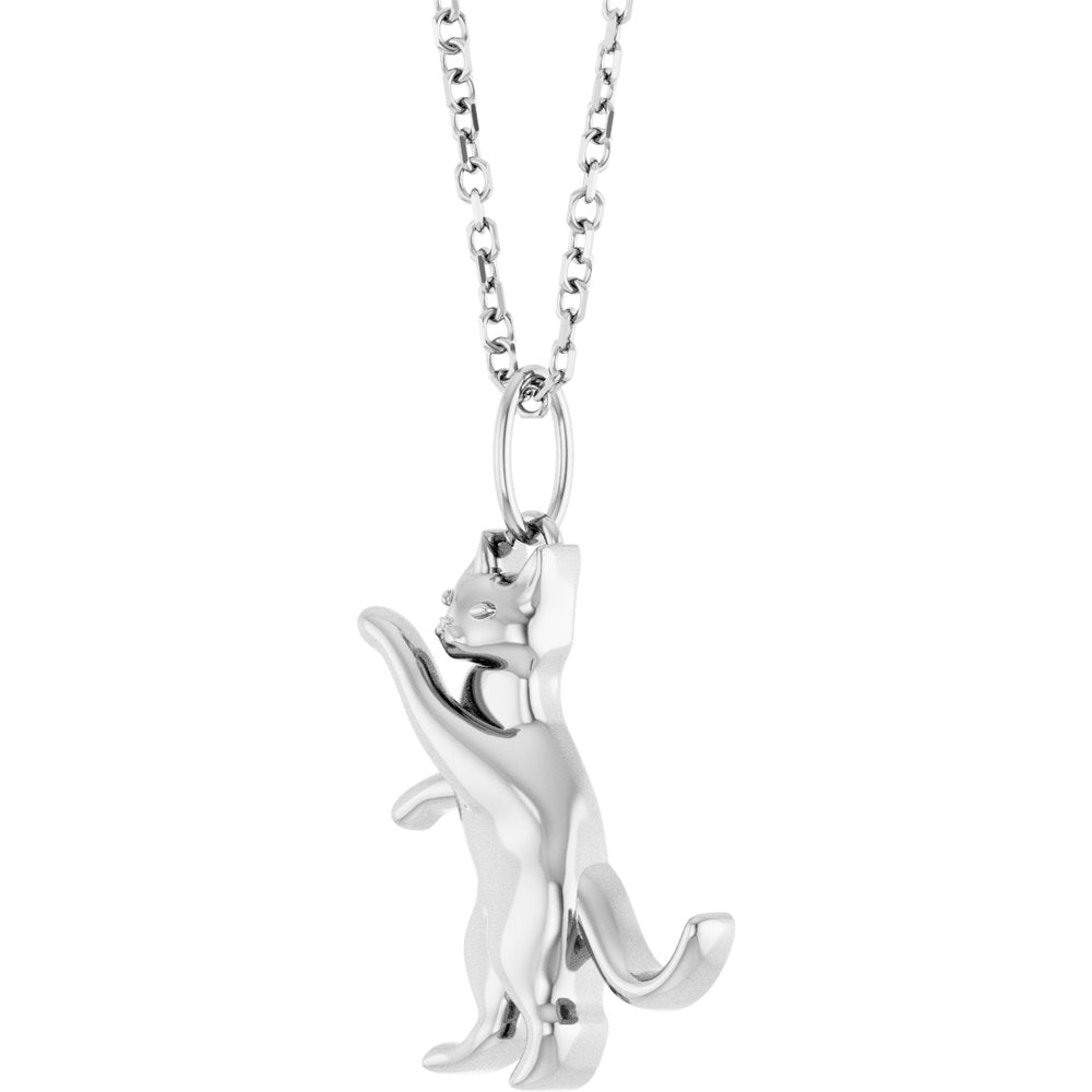 Sterling Silver Cat 16-18" Necklace
