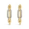 Gold Vermeil 1/10 Cttw Diamond Paperclip Hoop Earring