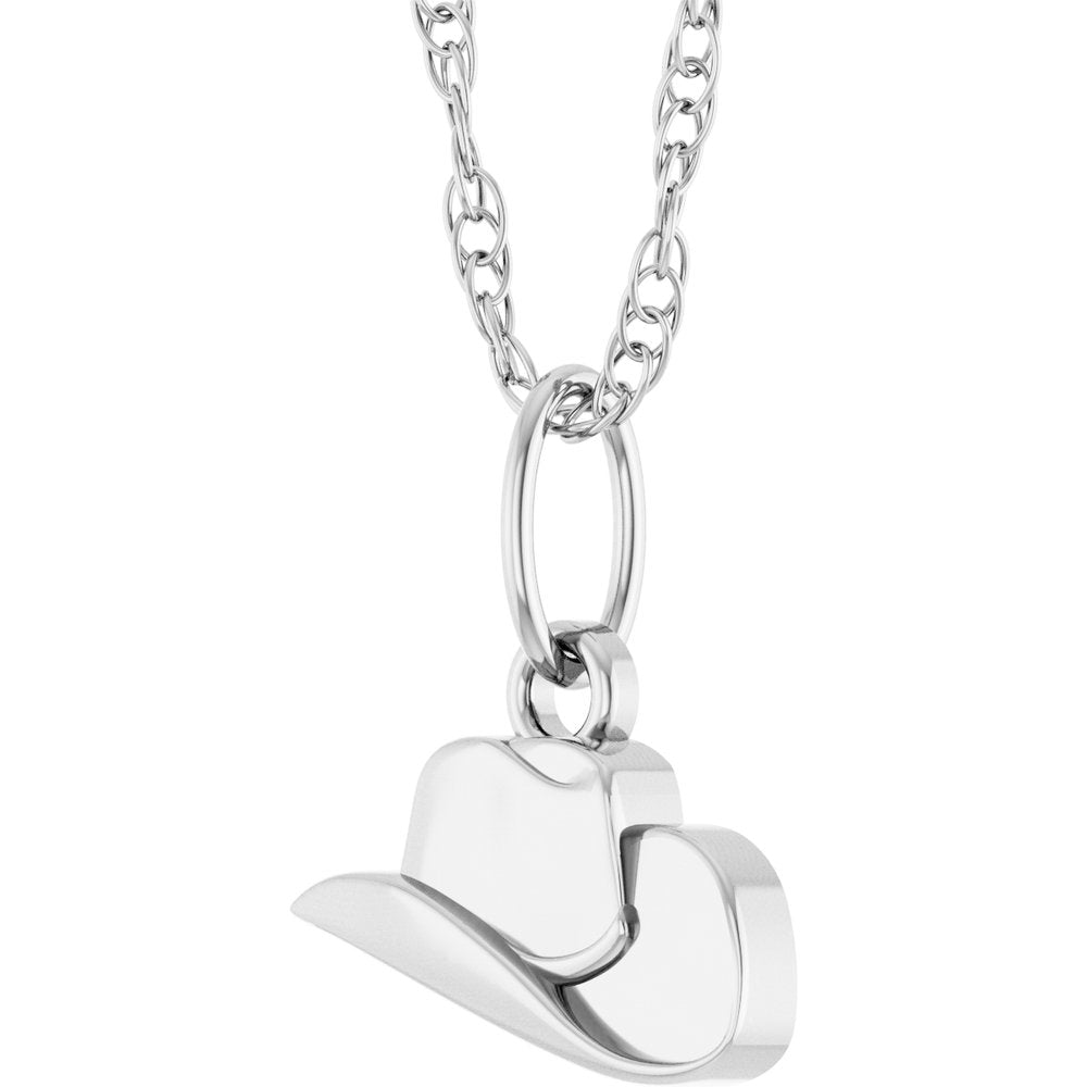 Sterling Silver Cowboy Hat 18" Necklace