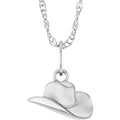 Sterling Silver Cowboy Hat 18" Necklace