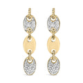 Gold Vermeil 1/10 Cttw Diamond Bold Disc Link Earring
