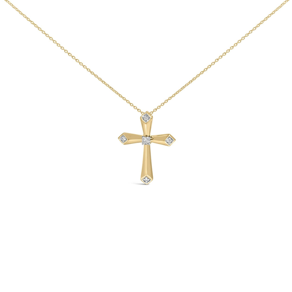 Gold Vermeil Diamond Accent Cross Pendant Necklace