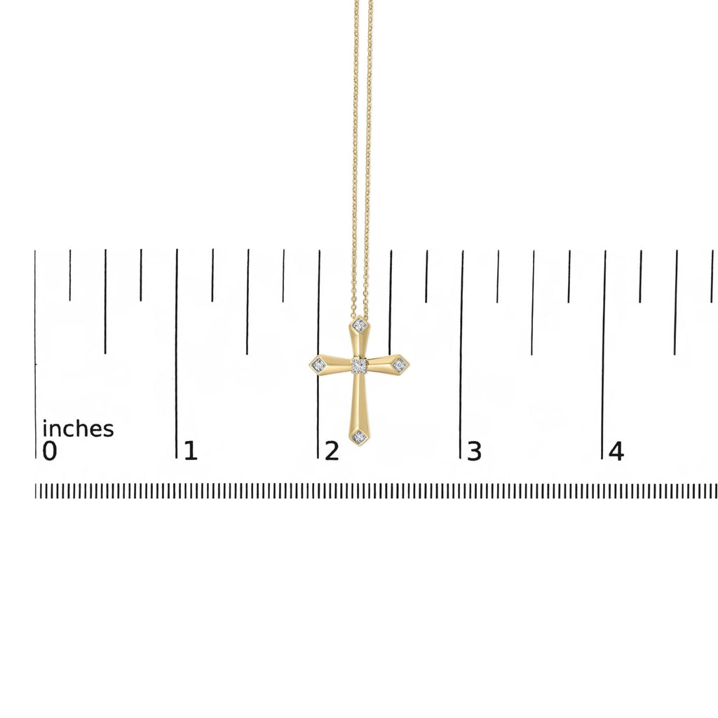 Gold Vermeil Diamond Accent Cross Pendant Necklace