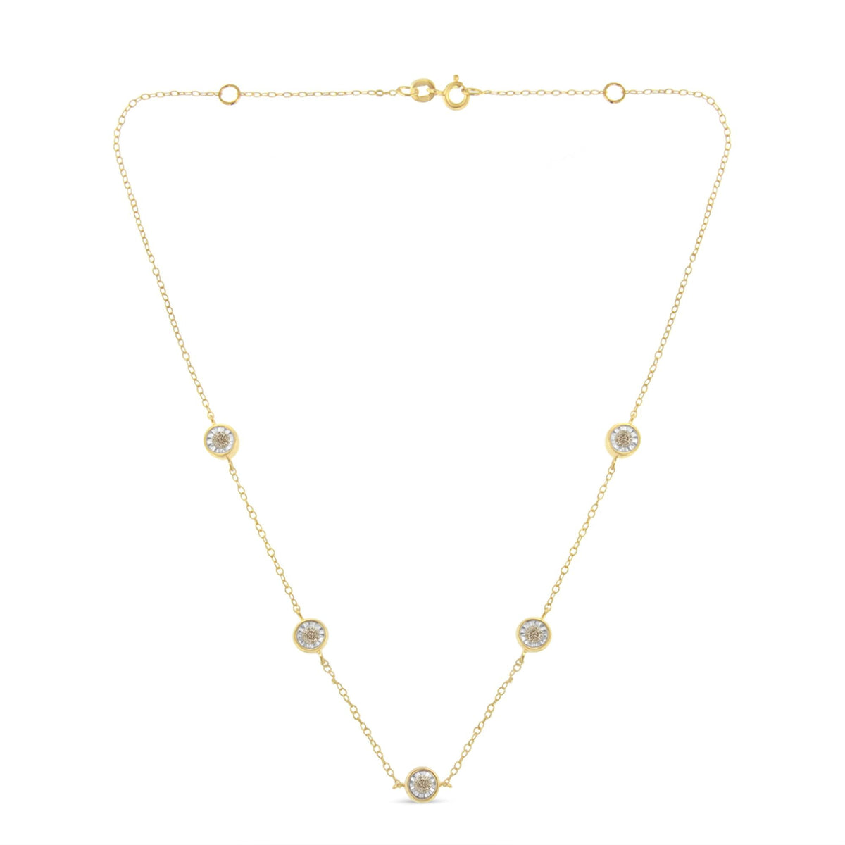 Sterling Silver Diamond Station Necklace (1/2 cttw, K-L Color, I2-I3 Clarity)