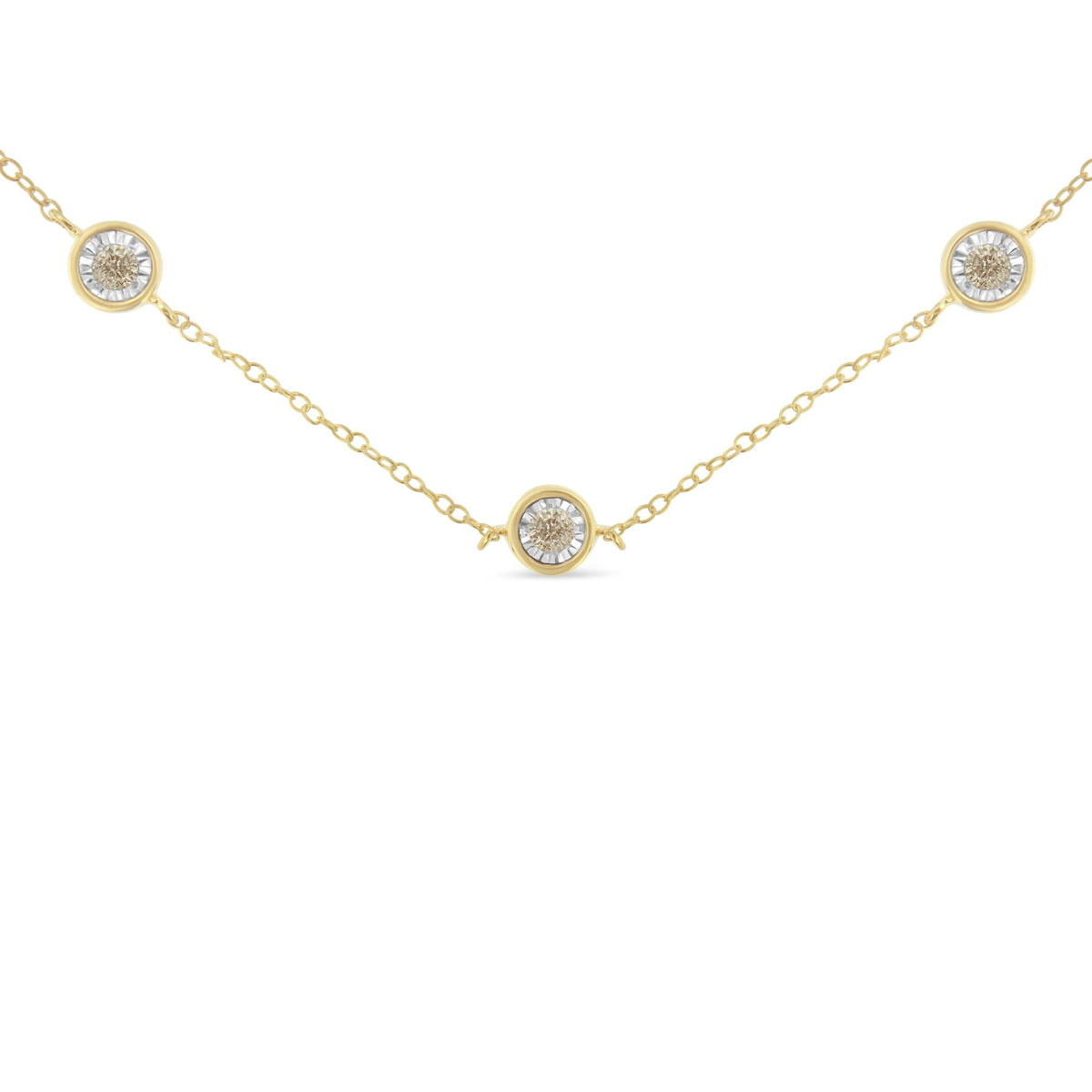 Sterling Silver Diamond Station Necklace (1/2 cttw, K-L Color, I2-I3 Clarity)