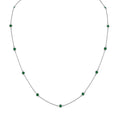 Sterling Silver Green Treated Diamond Station Necklace (1 cttw, Green Color, I1-I2 Clarity)
