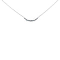.925 Sterling Silver Blue Diamond Accent Curved Bar Necklace- 18"