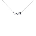 .925 Sterling Silver 1/5 Cttw Blue Diamond Leaf and Branch Pendant Necklace (H-I Color, SI1-SI2 Clarity) -18"