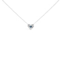 925 Sterling Silver 1/10 Cttw Treated Blue Diamond Cluster Heart 18" Pendant Necklace (Blue Color, I3 Clarity)