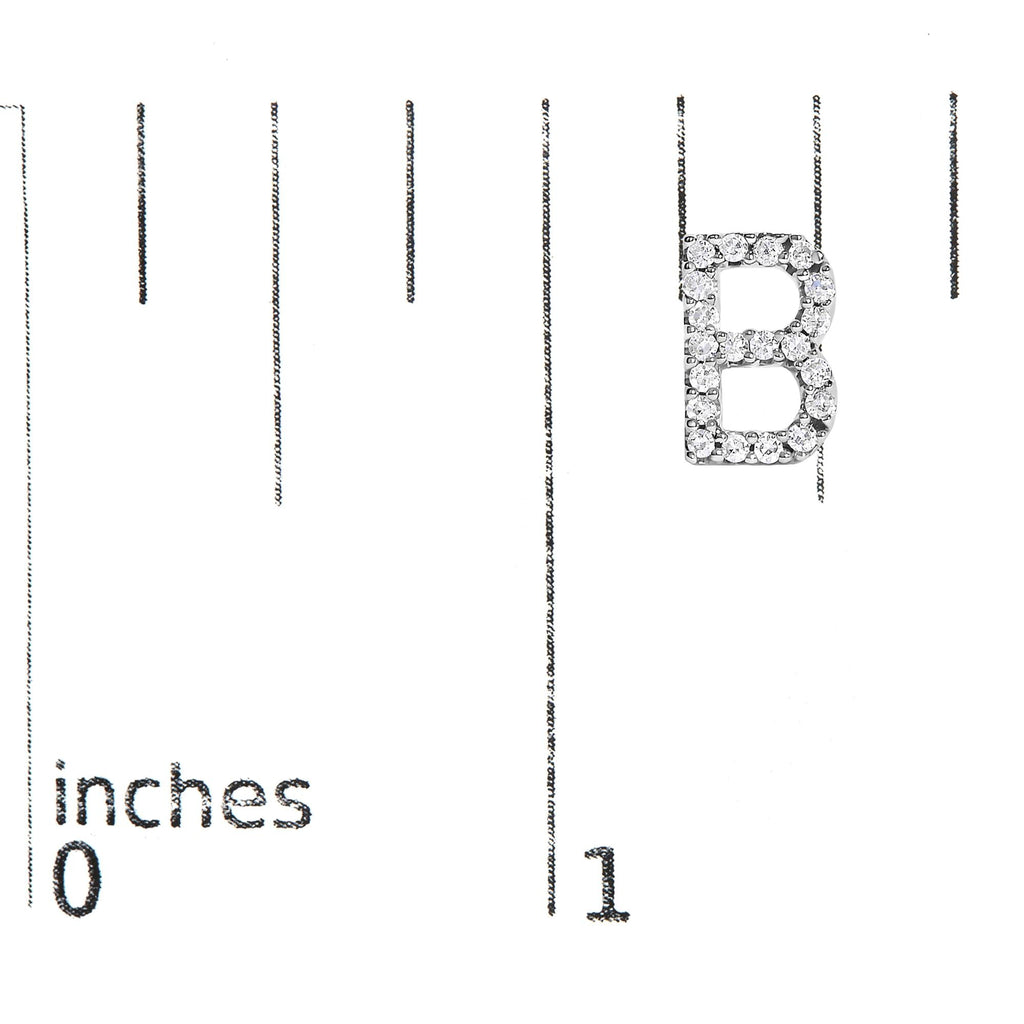 10K White Gold 1/10 Cttw Diamond Initial “A” to "Z" Stud Earring