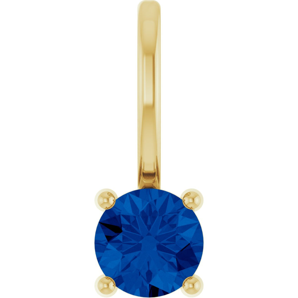 Sterling Silver Imitation Alexandrite Solitaire Charm/Pendant