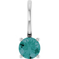 Sterling Silver Imitation Alexandrite Solitaire Charm/Pendant