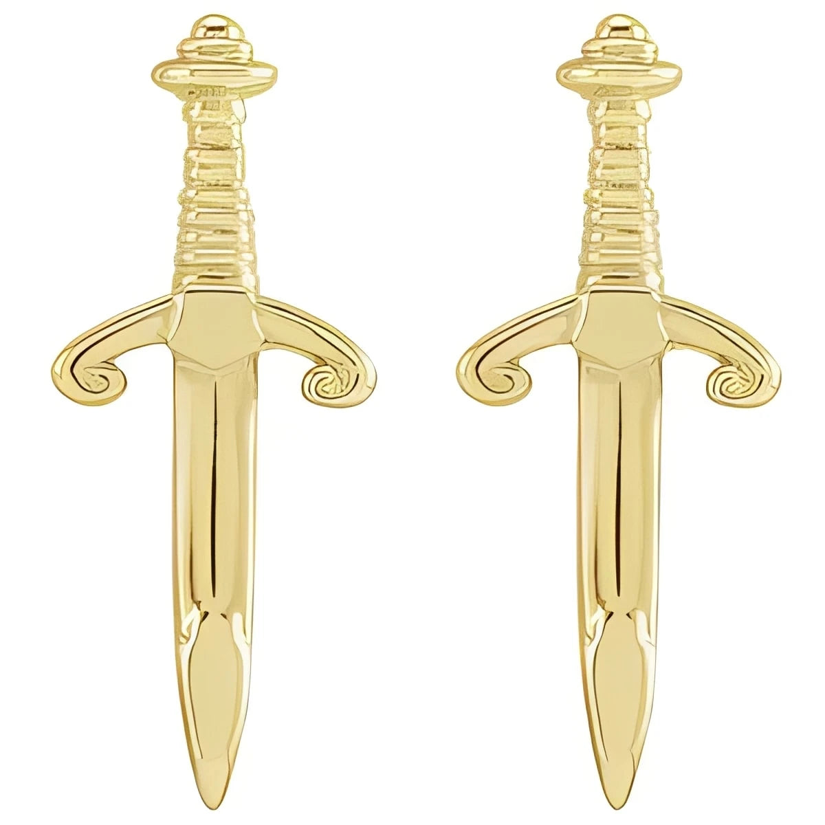 14K Yellow Gold Dagger Earrings