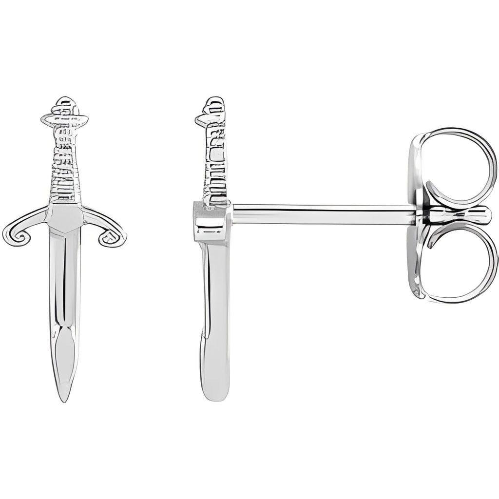 14K Yellow Gold Dagger Earrings