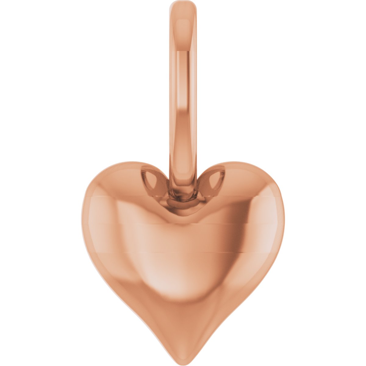 14K Rose Gold Puffed Heart Charm/Pendant