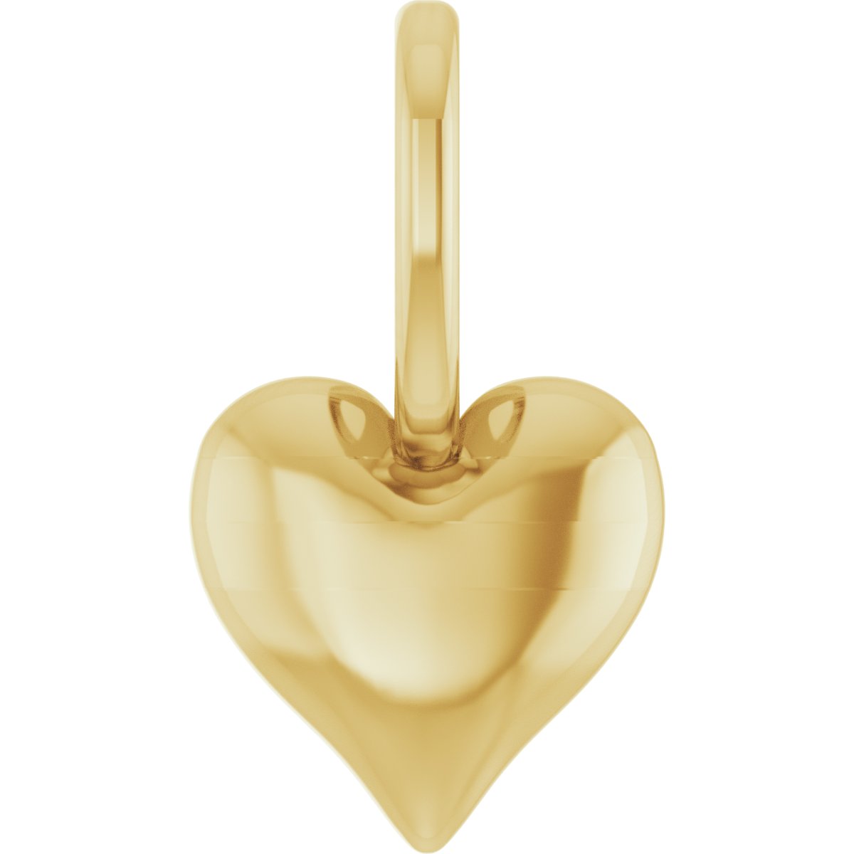 14K Rose Gold Puffed Heart Charm/Pendant